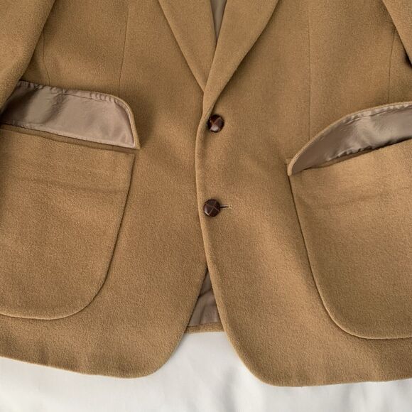 Stafford Wool Camel Hair Sport Coat Blazer Jacket Men 41R Tan Academia Regency - Picture 3 of 13